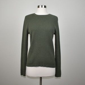 Croft& & barrow Green Cable Knit Sweater Size M